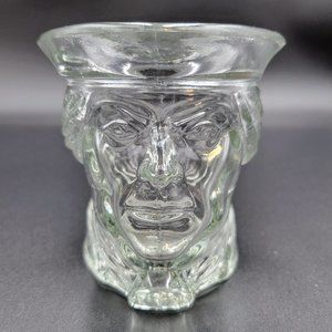 Vintage President Thomas Jefferson Avon Clear Glass Cup Patriot Head Read